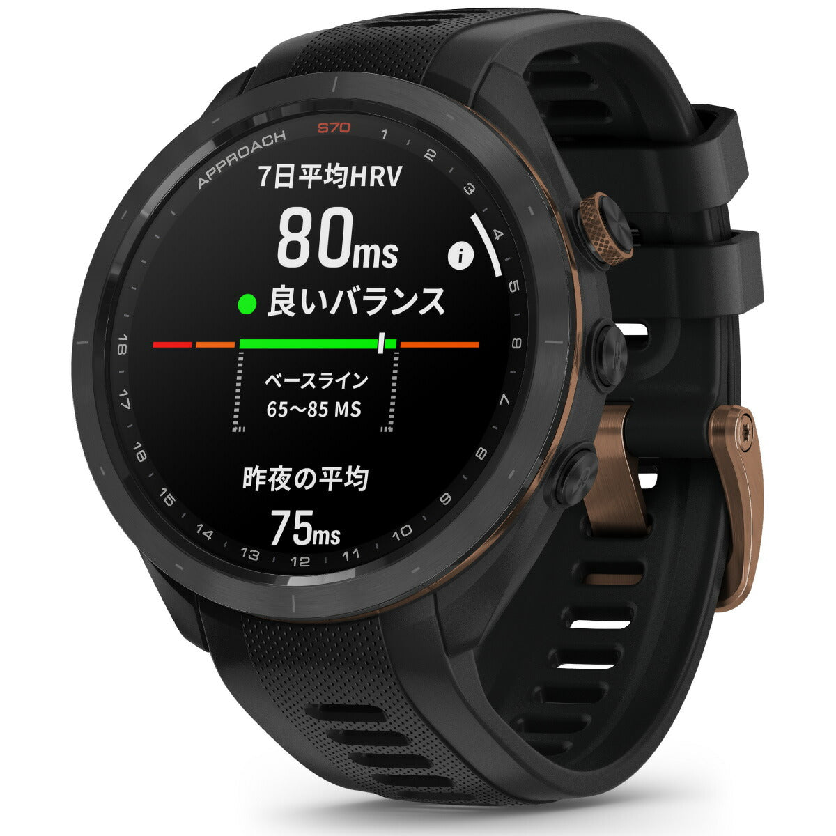 ガーミン GARMIN Approach S70 アプローチ S70 47mm ブラック ブロンズ エディション スマートウォッチ ウェアラブル ゴルフ 010-02746-71 腕時計 メンズ レディース【2024 新作】