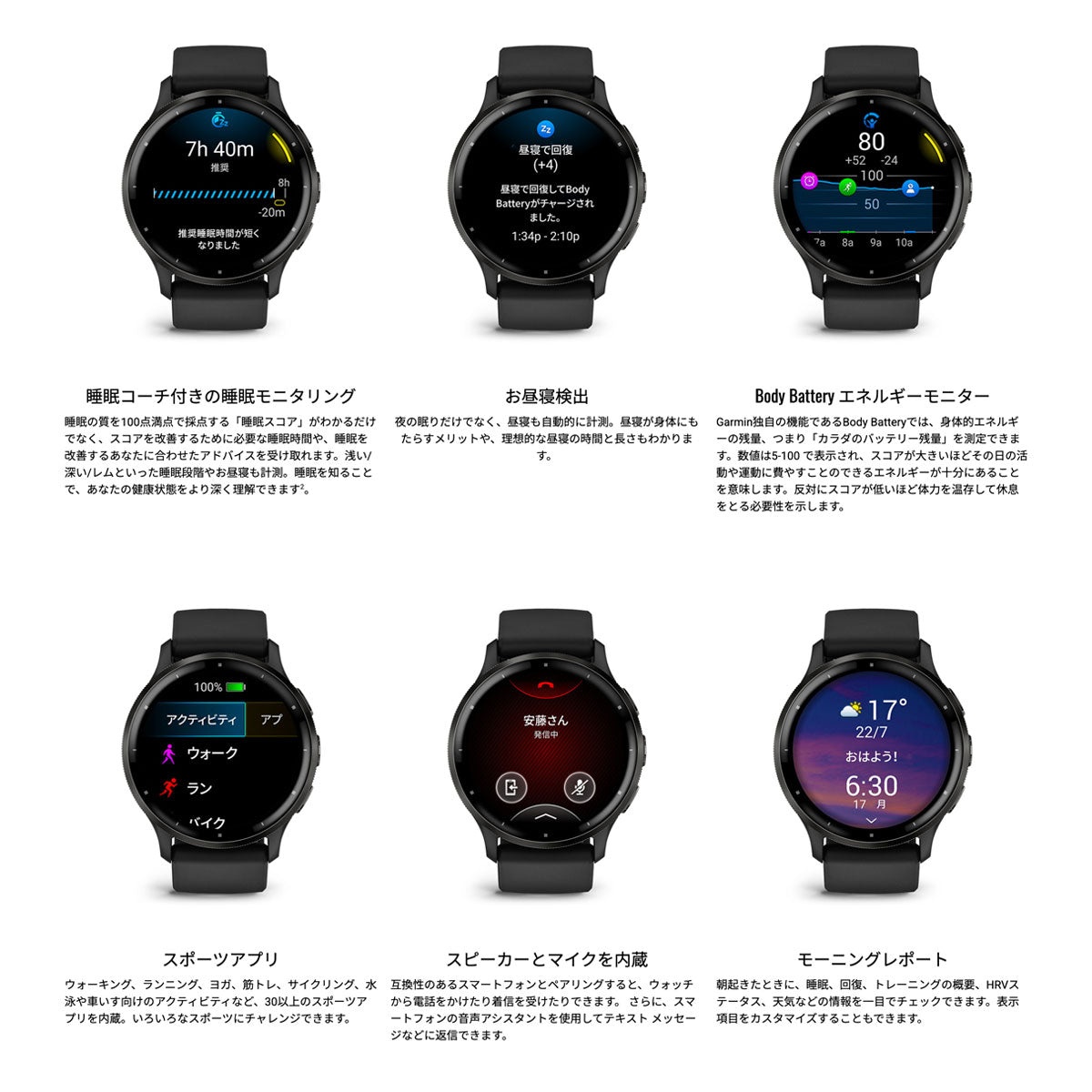 ガーミン GARMIN Venu 3 ヴェニュー 3 GPS スマートウォッチ ライフログ フィットネス 腕時計 メンズ レディース 010-02784-41 Black/Slate