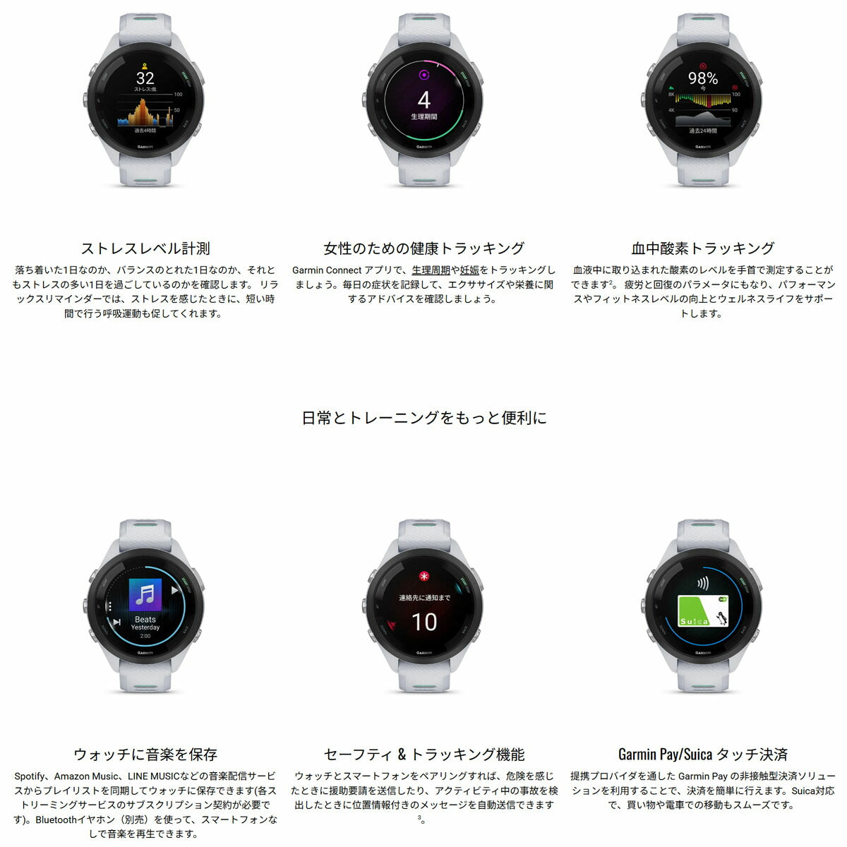 ガーミン GARMIN Forerunner 265S Black フォアランナー 265S 010-02810-43 GPS ランニング スマートウォッチ 腕時計 ブラック