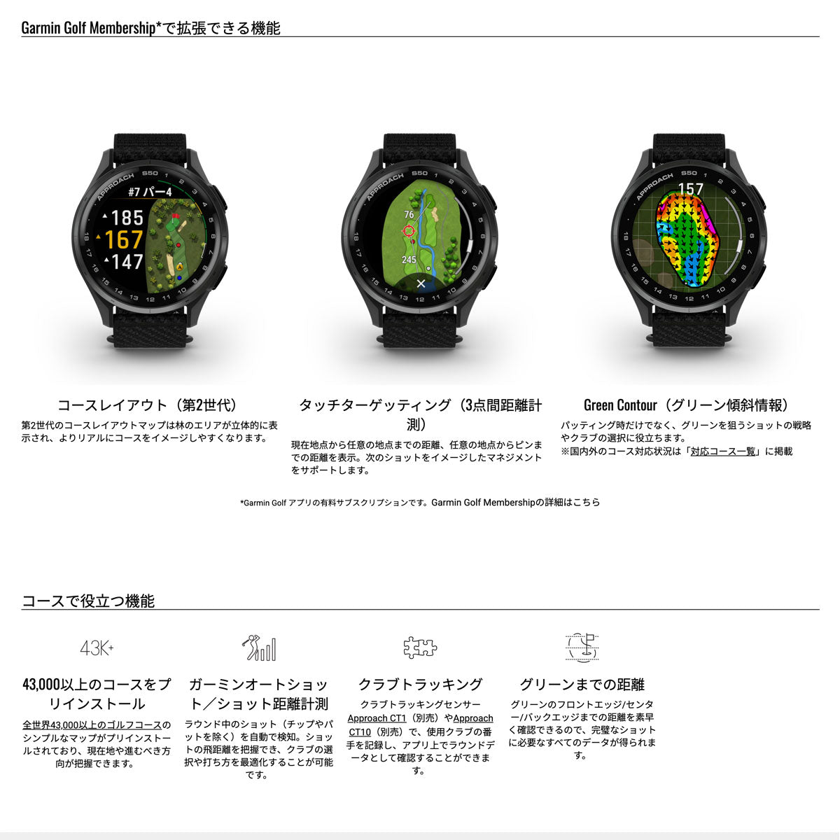 ガーミン GARMIN Approach S50 アプローチ S50 GPS スマートウォッチ