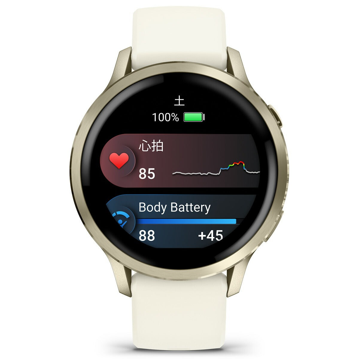 ガーミン GARMIN Venu 4 41mm ヴェニュー4 41mm フィットネス GPS スマートウォッチ 腕時計 レディース 010-03013-30 Lunar Gold/Bone【2025 新作】