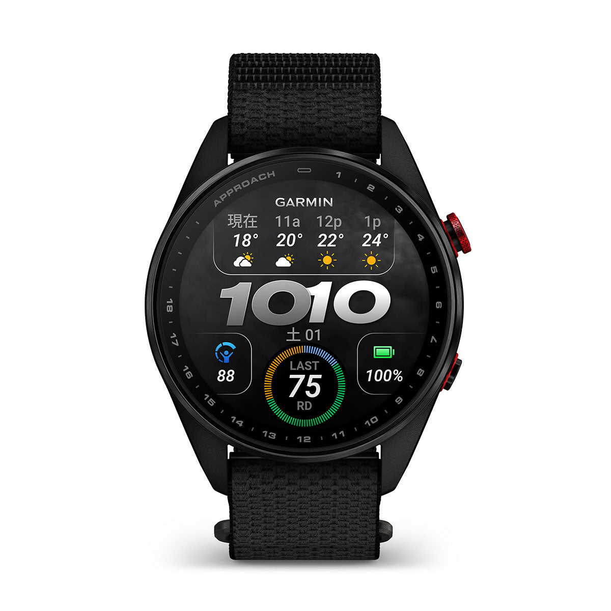 ガーミン GARMIN Approach S72 47mm アプローチエス72 GPS スマートウォッチ ゴルフ 腕時計 メンズ レディース 010-04148-40 Black/Red【2026 新作】