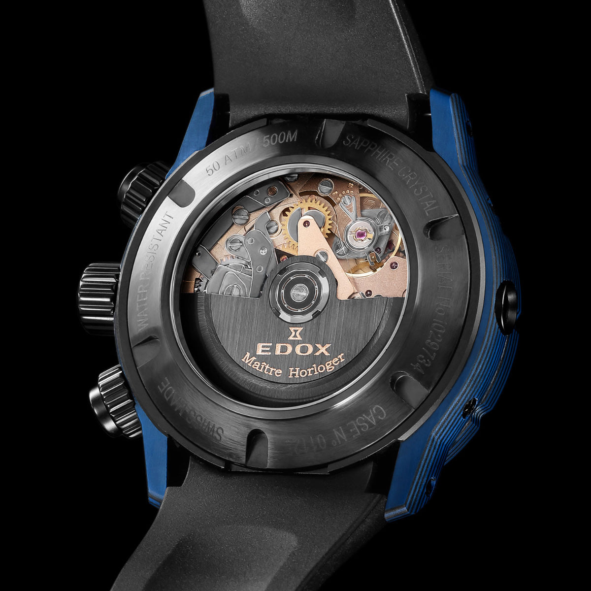 エドックス EDOX クロノオフショア1 カーボン クロノグラフ オートマティック 腕時計 メンズ 自動巻き 01125-CLNBUN-NINBU CHRONOFFSHORE-1【60回分割手数料無料！】