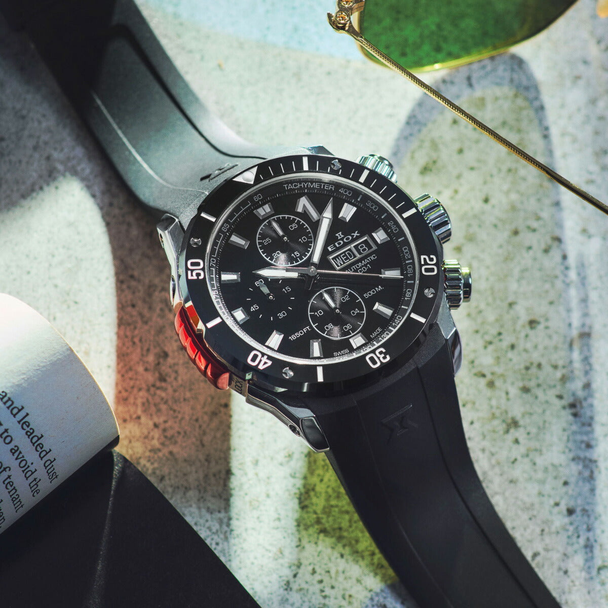 エドックス EDOX クロノオフショア1 ベゼルロック クロノグラフ オートマティック 腕時計 メンズ 自動巻き 01128-3NRCA-NN CHRONOFFSHORE-1【60回分割手数料無料！】