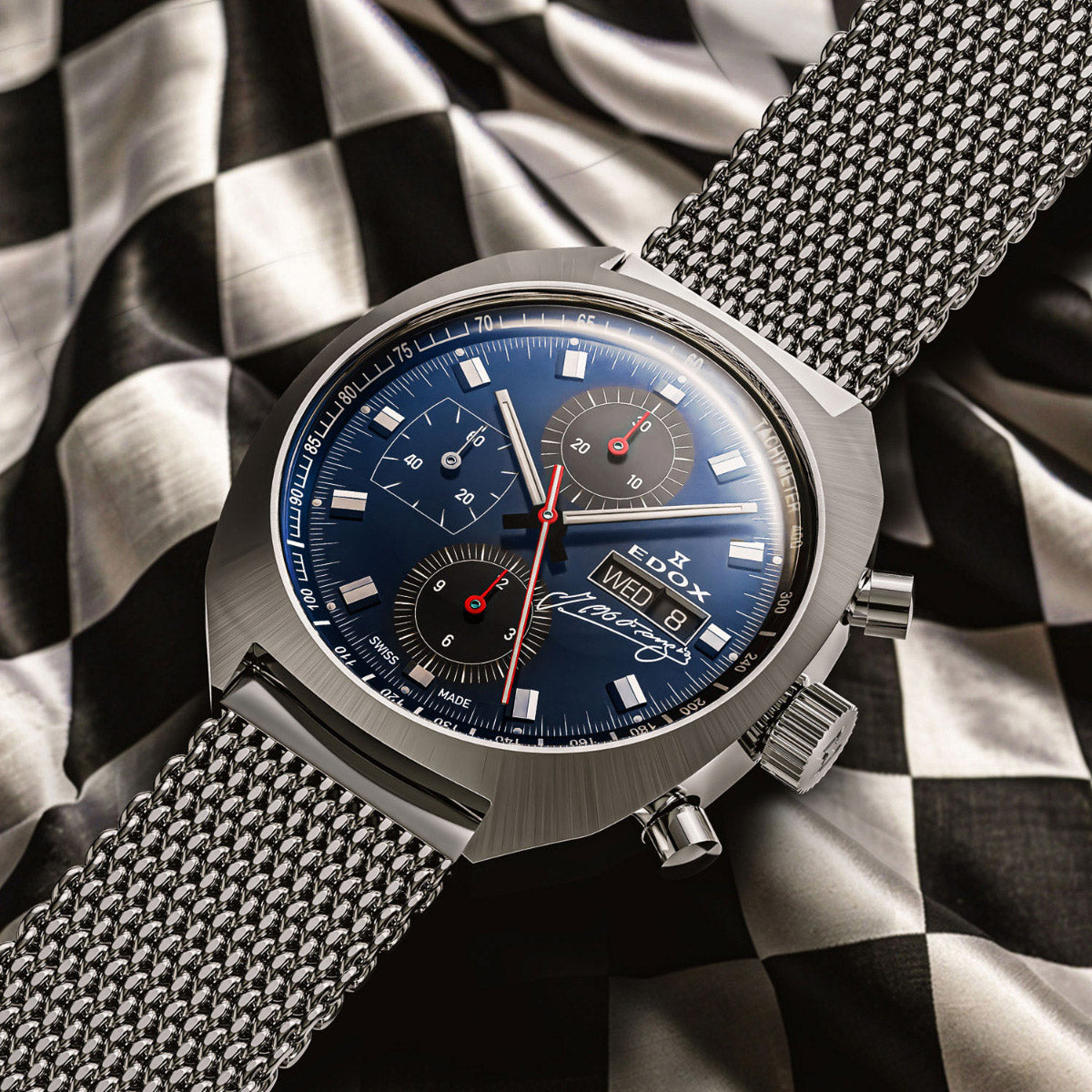 エドックス EDOX クロノラリー スポーツマン クロノグラフ オートマティック ファンジオ リミテッド エディション 腕時計 メンズ 自動巻き 世界限定115本 01132-3BU-BUGN CHRONORALLY【60回分割手数料無料！】