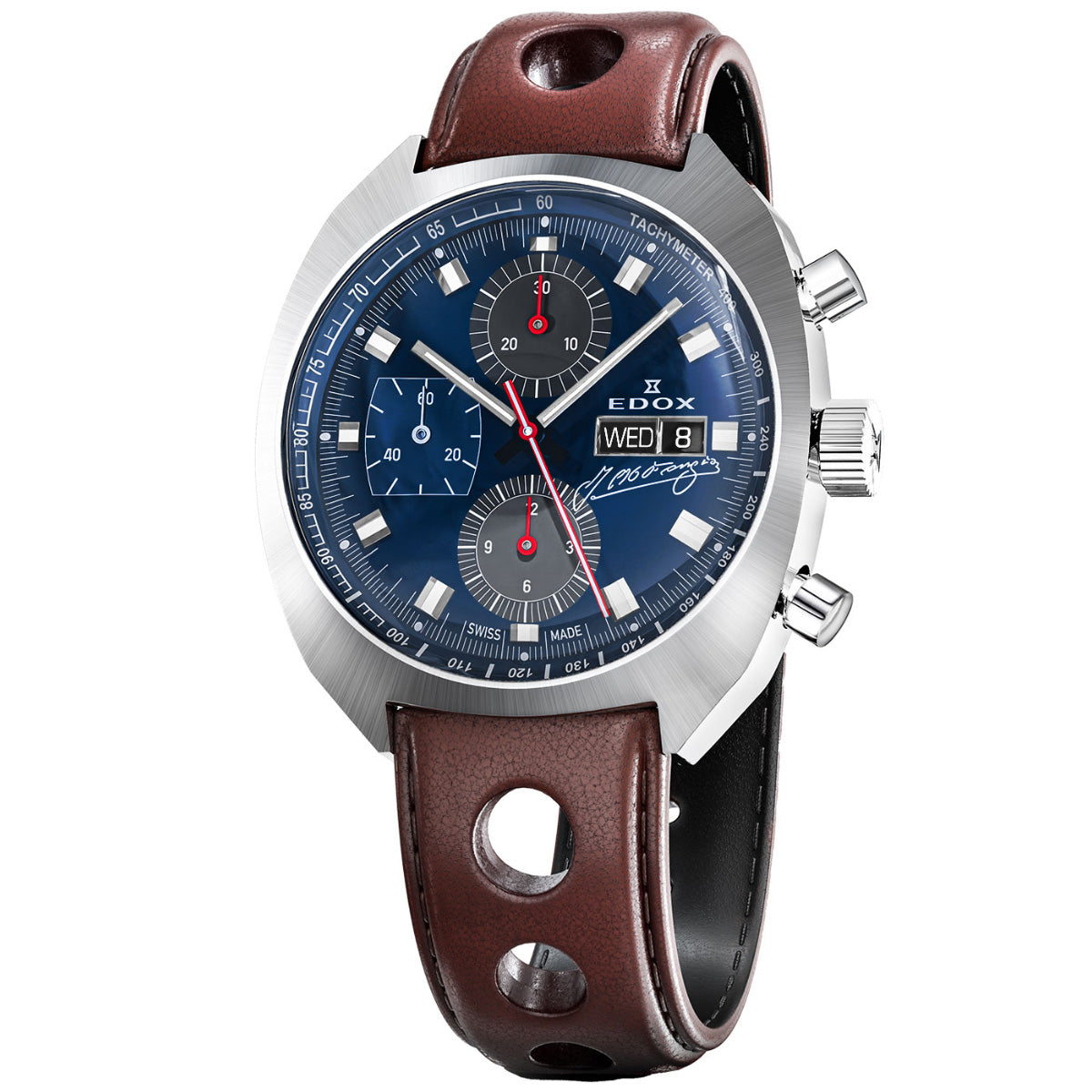 エドックス EDOX クロノラリー スポーツマン クロノグラフ オートマティック ファンジオ リミテッド エディション 腕時計 メンズ 自動巻き 世界限定115本 01132-3BU-BUGN CHRONORALLY【60回分割手数料無料！】