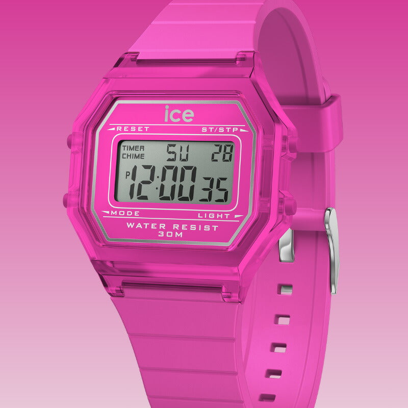 アイスウォッチ ICE-WATCH 腕時計 レディース アイスデジット レトロ ICE digit retro ネオンピンク クリア 022887【2024 新作】