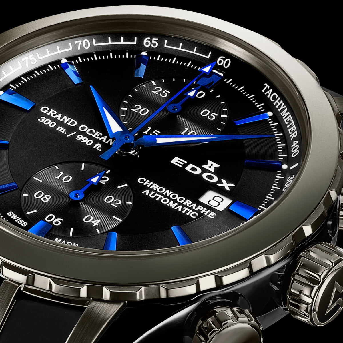 エドックス EDOX グランドオーシャン クロノグラフ オートマティック 腕時計 メンズ 自動巻き 09800-357GNCA-NIBU GRAND OCEAN【60回分割手数料無料！】