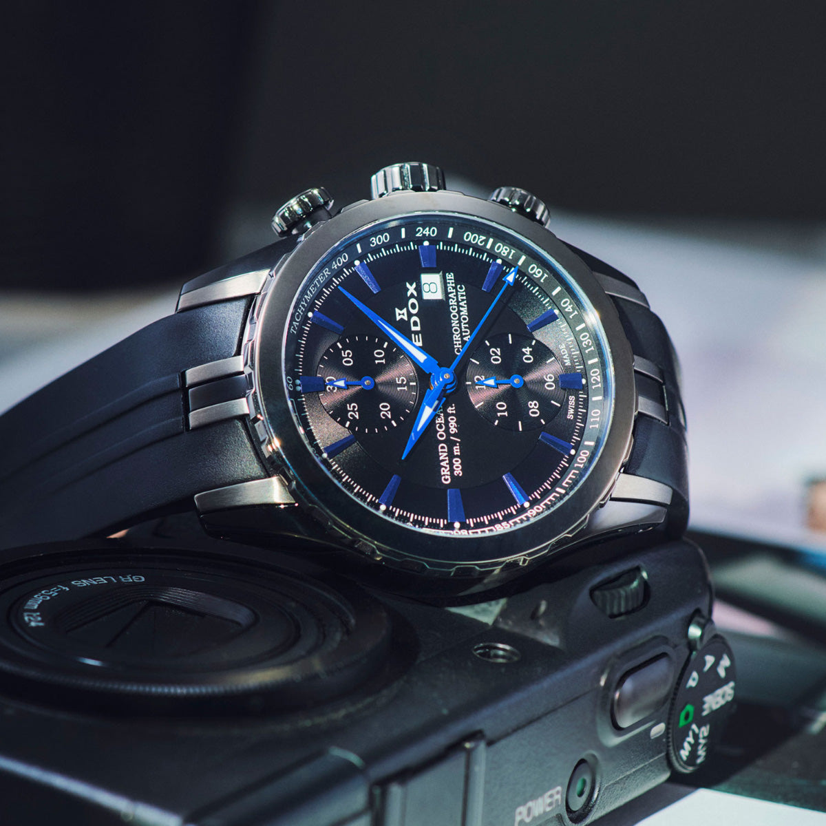 エドックス EDOX グランドオーシャン クロノグラフ オートマティック 腕時計 メンズ 自動巻き 09800-357GNCA-NIBU GRAND OCEAN【60回分割手数料無料！】
