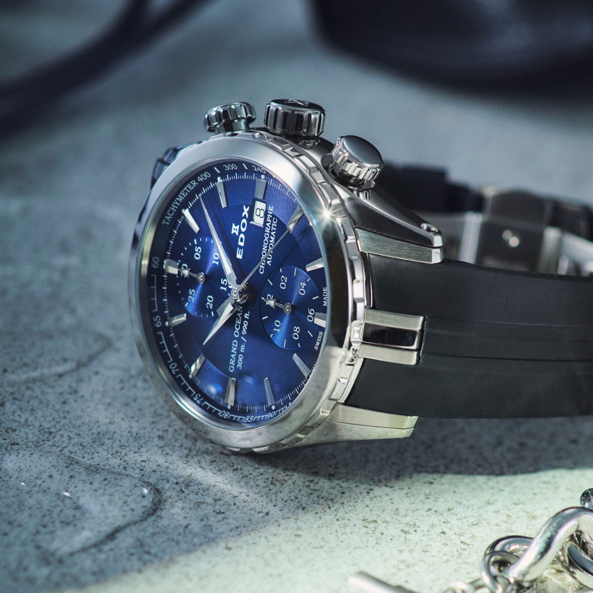 エドックス EDOX グランドオーシャン クロノグラフ オートマティック 腕時計 メンズ 自動巻き 09800-3CA-BUIN GRAND OCEAN【60回分割手数料無料！】