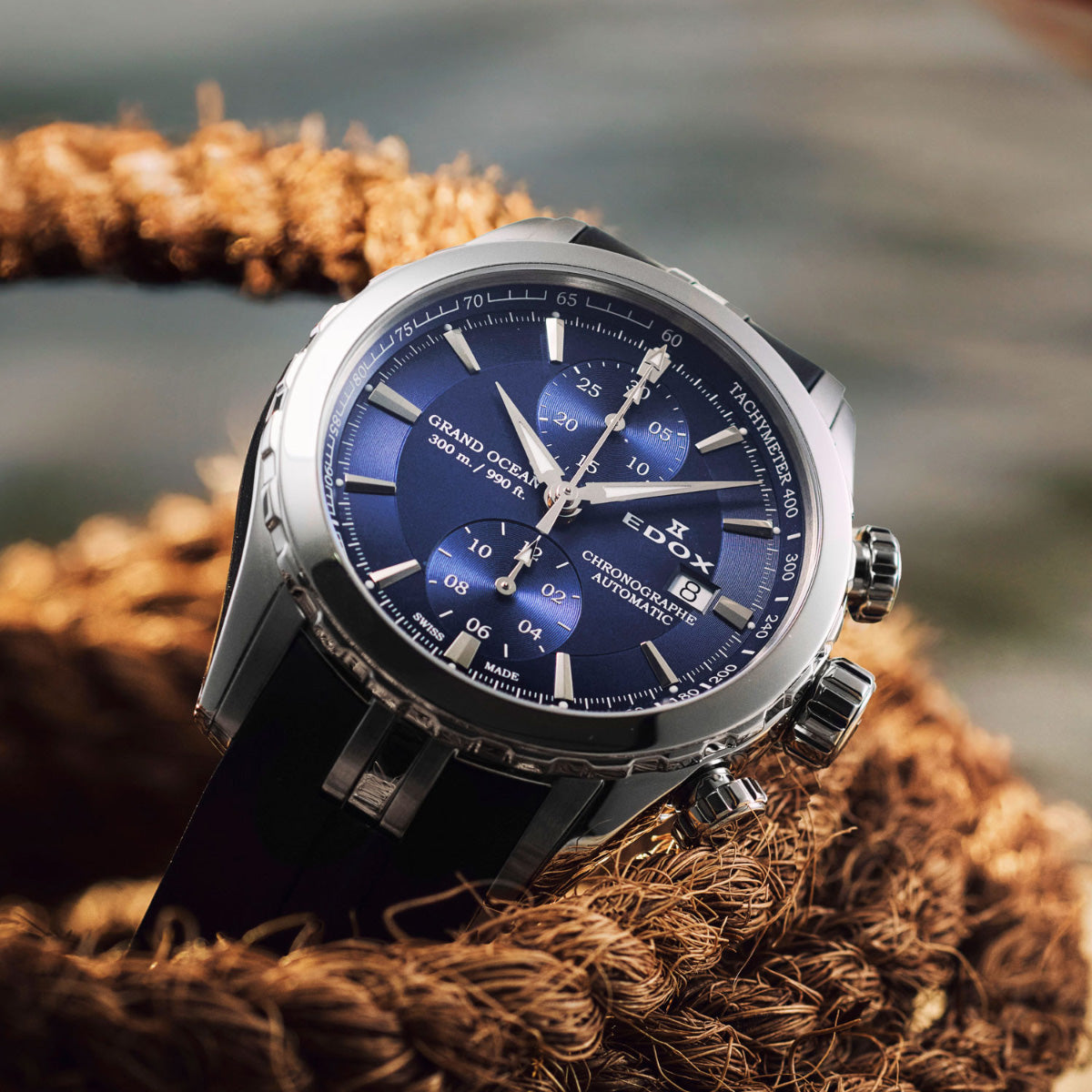 エドックス EDOX グランドオーシャン クロノグラフ オートマティック 腕時計 メンズ 自動巻き 09800-3CA-BUIN GRAND OCEAN【60回分割手数料無料！】