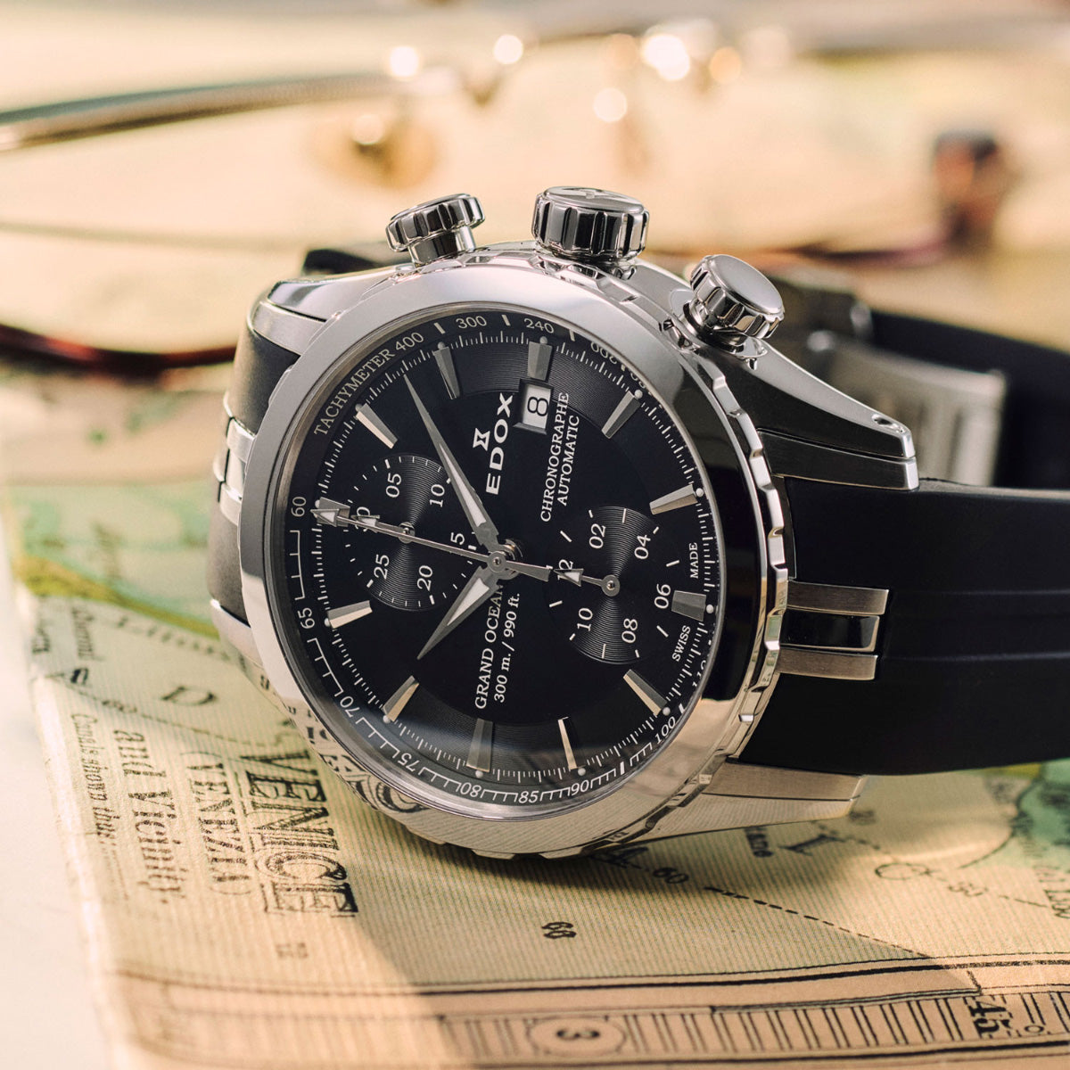エドックス EDOX グランドオーシャン クロノグラフ オートマティック 腕時計 メンズ 自動巻き 09800-3CA-NIN GRAND OCEAN【60回分割手数料無料！】