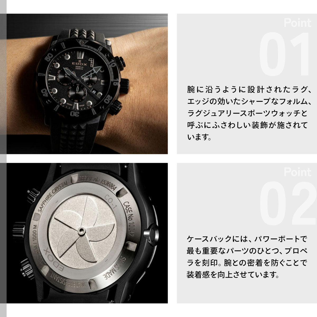 エドックス EDOX クロノオフショア1 クロノグラフ ジャパン リミテッド エディション 腕時計 メンズ 日本限定モデル 10242-NGMCAS-NDGM CHRONOFFSHORE-1【60回分割手数料無料！】