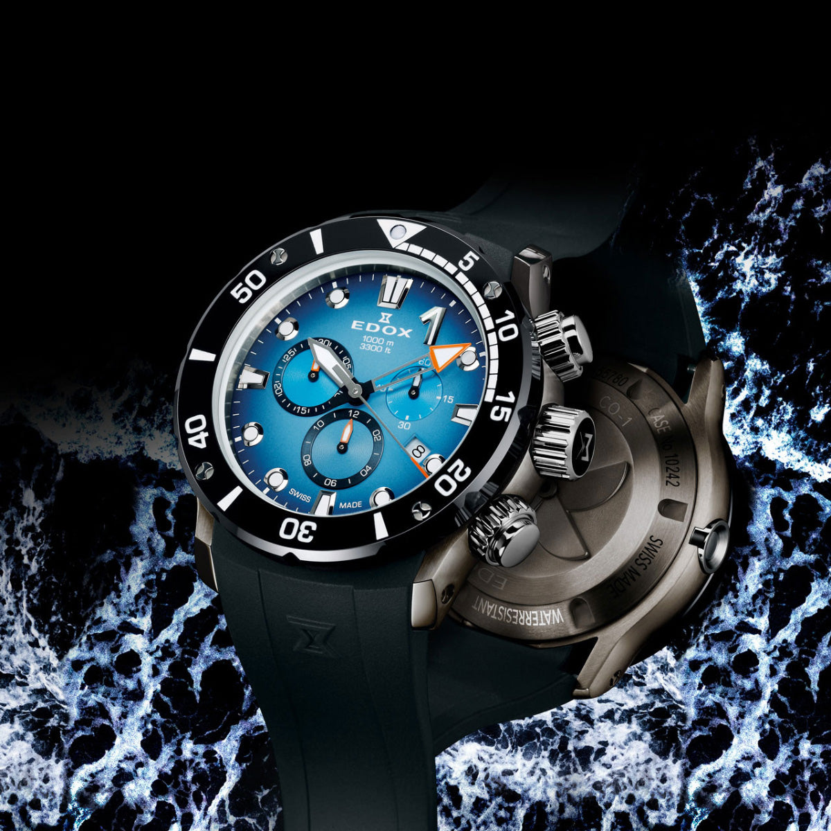エドックス EDOX クロノオフショア1 クロノグラフ 腕時計 メンズ 10242-TIN-BUIDN CHRONOFFSHORE-1【60回分割手数料無料！】