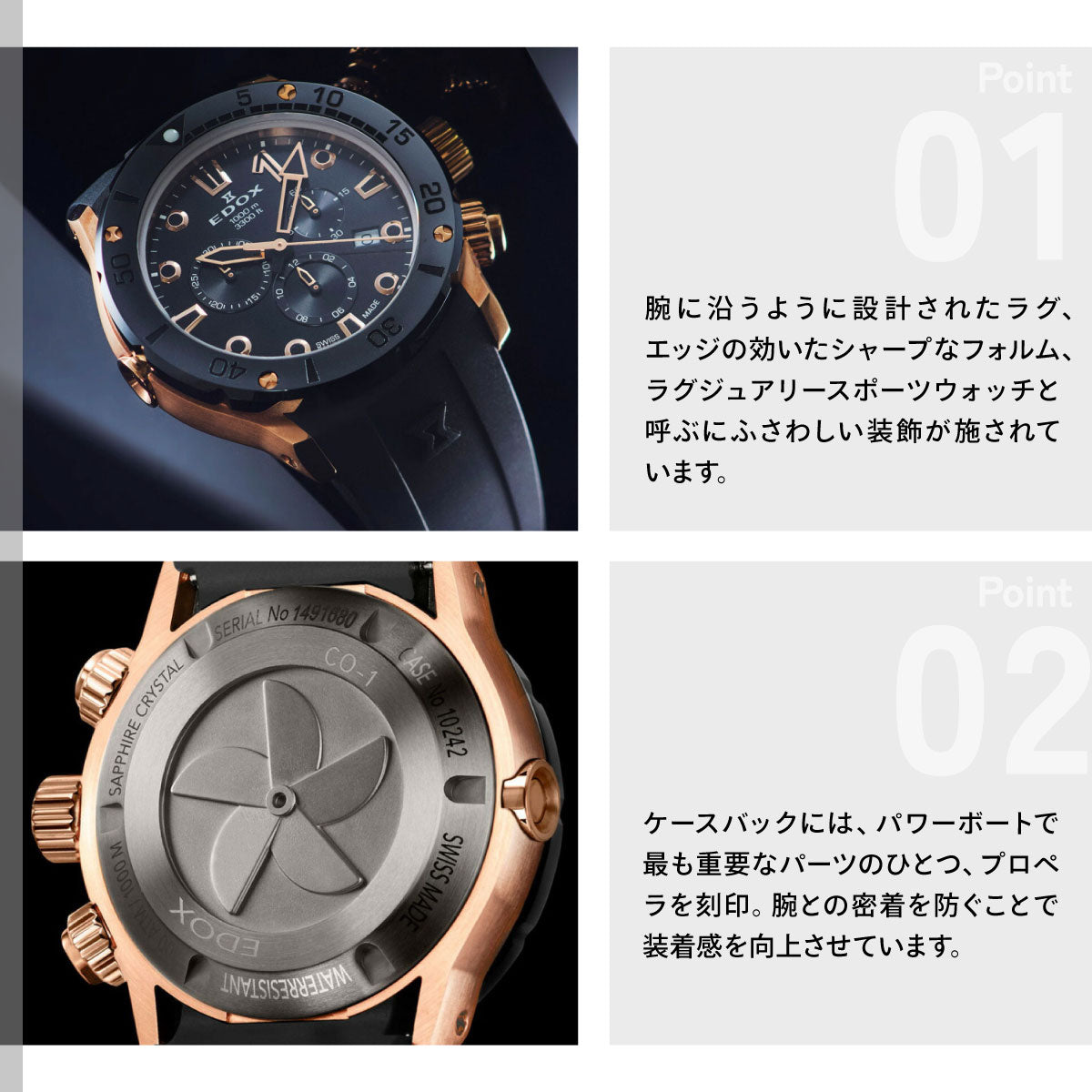 エドックス EDOX クロノオフショア1 クロノグラフ 腕時計 メンズ 10242-TINR-NIR CHRONOFFSHORE-1【60回分割手数料無料！】