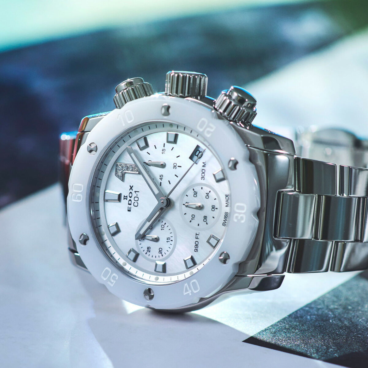 エドックス EDOX クロノオフショア1 クロノレディ 腕時計 レディース 10255-3BM-NADN CHRONOFFSHORE-1【60回分割手数料無料！】