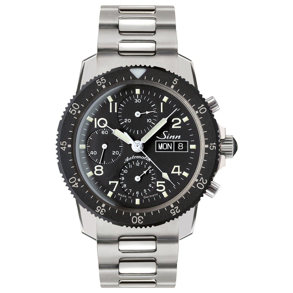 Sinn ジン 103.B.AUTO 自動巻き 腕時計 メンズ Chronographs クロノグラフ 新フォールディングクラスプ付きブレスレット ステンレススチール サテン ポリッシュ ドイツ製
