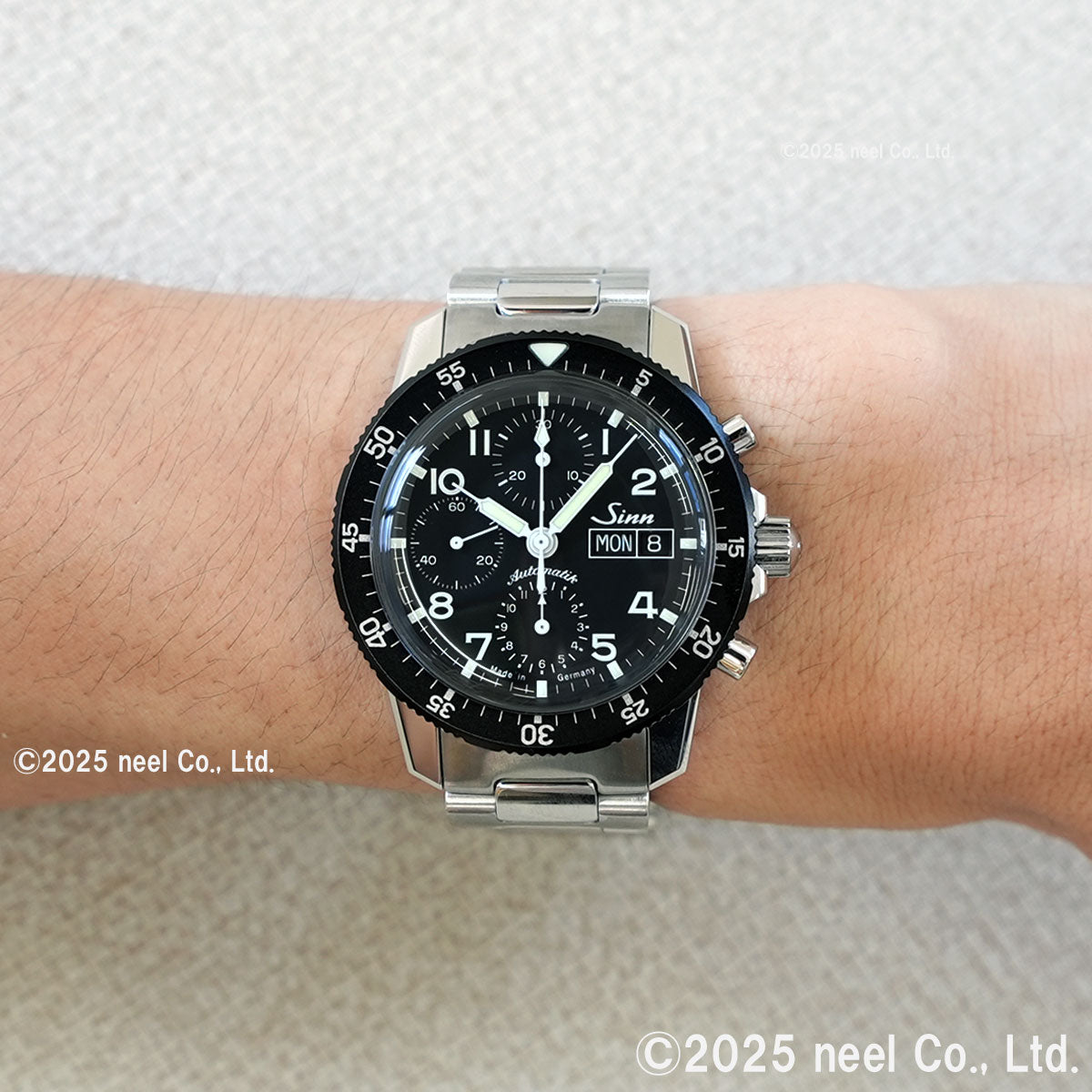 Sinn ジン 103.B.AUTO 自動巻き 腕時計 メンズ Chronographs クロノグラフ 新フォールディングクラスプ付きブレスレット ステンレススチール サテン ポリッシュ ドイツ製