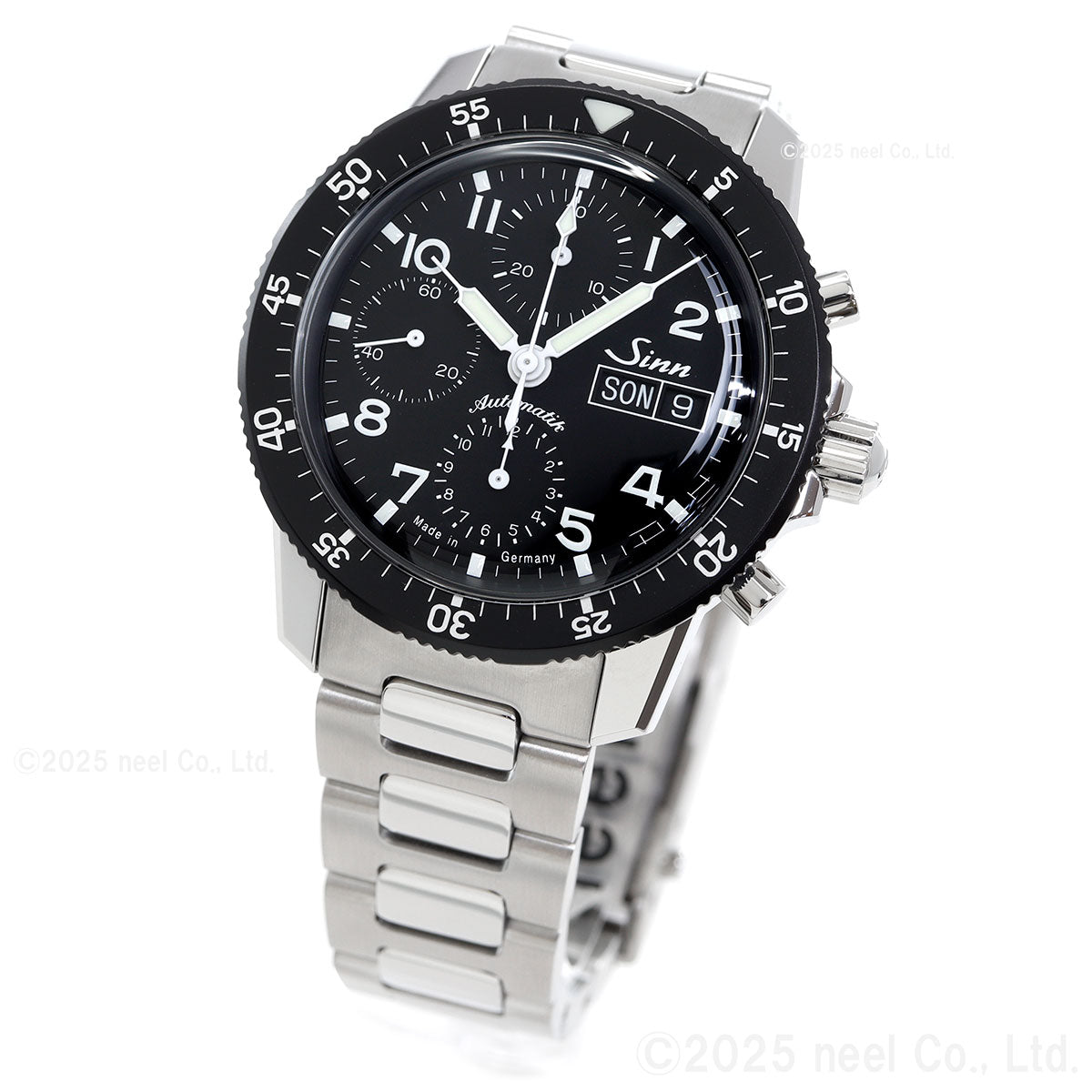 Sinn ジン 103.B.AUTO 自動巻き 腕時計 メンズ Chronographs クロノグラフ 新フォールディングクラスプ付きブレスレット ステンレススチール サテン ポリッシュ ドイツ製