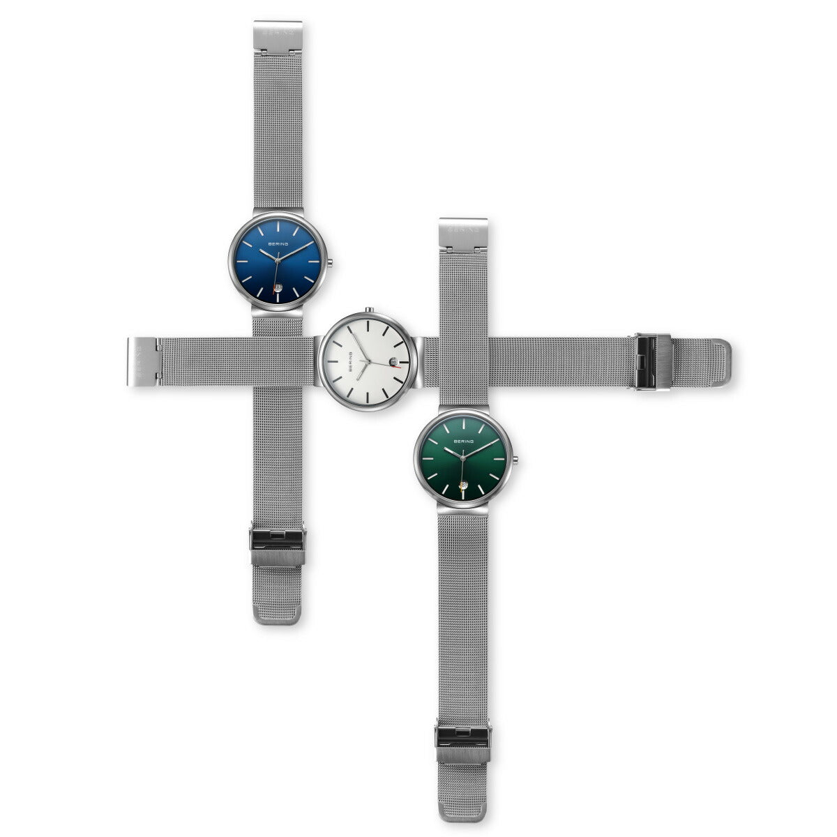 ベーリング BERING 腕時計 クラシック スカンジナビアン カービングメッシュ ホワイト Unisex Classic Curving Mesh White 11035-004【2025 新作】