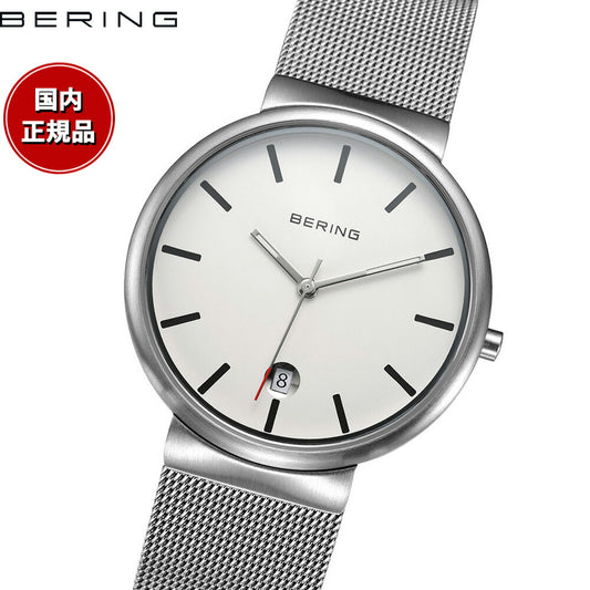 ベーリング BERING 腕時計 クラシック スカンジナビアン カービングメッシュ ホワイト Unisex Classic Curving Mesh White 11035-004【2025 新作】