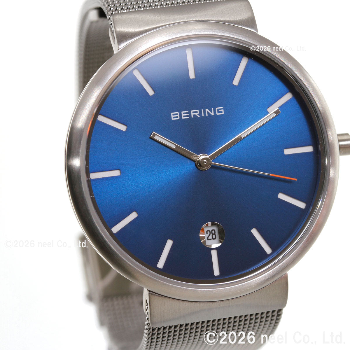 ベーリング BERING 腕時計 クラシック スカンジナビアン カービングメッシュ ブルー Unisex Classic Curving Mesh Blue 11035-007