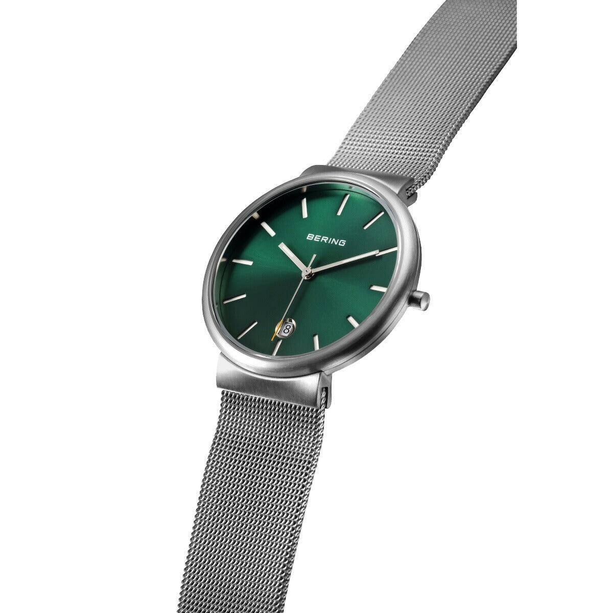 ベーリング BERING 腕時計 クラシック スカンジナビアン カービングメッシュ グリーン Unisex Classic Curving Mesh Green 11035-008