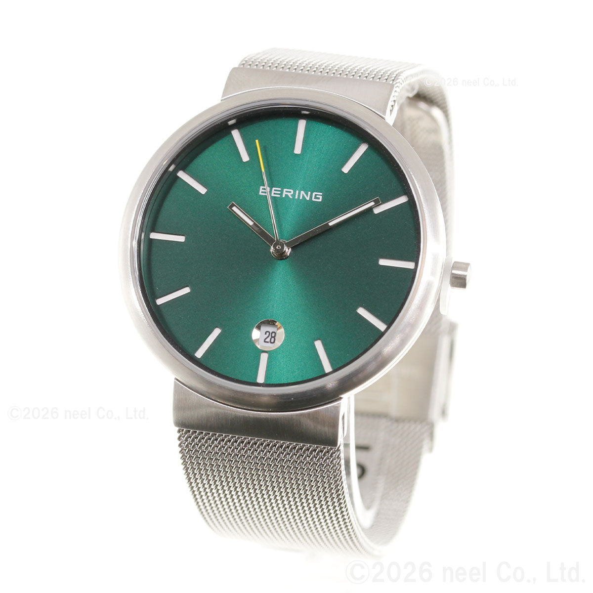 ベーリング BERING 腕時計 クラシック スカンジナビアン カービングメッシュ グリーン Unisex Classic Curving Mesh Green 11035-008