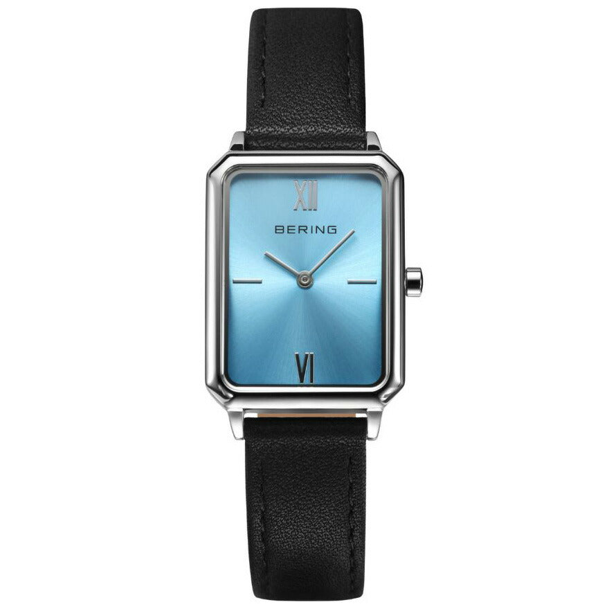 ベーリング BERING 腕時計 レディース クラシック レクタングル レザー アイスブルー Ladies Unisex Classic Rectangle Leather 17423-408【2025 新作】