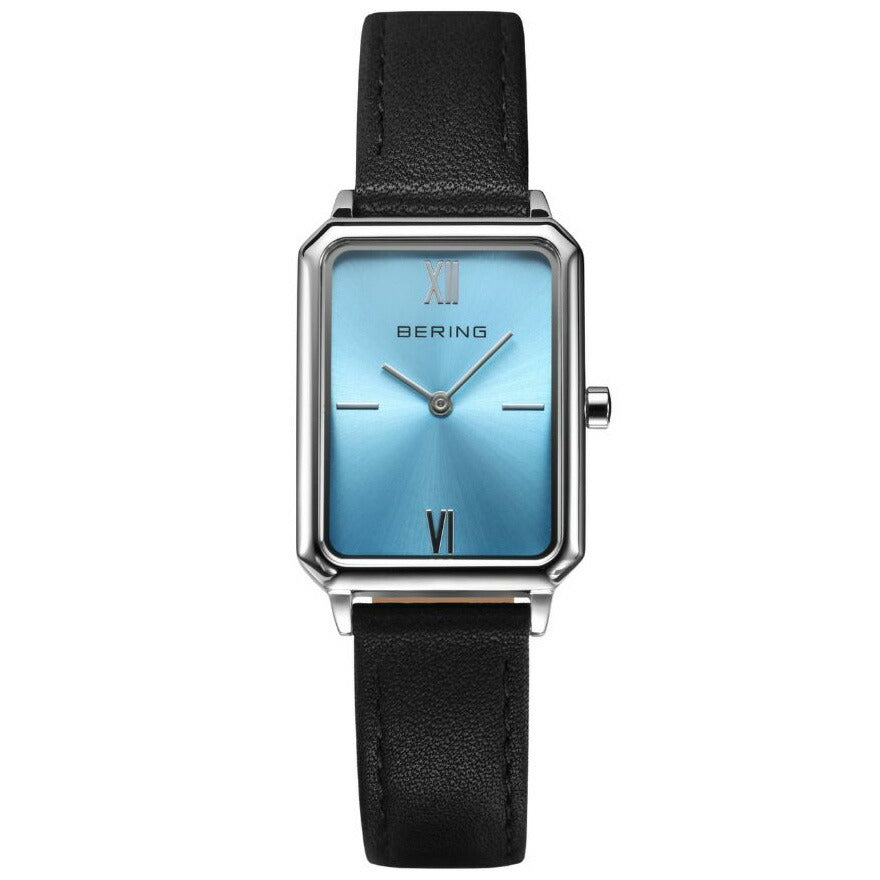 ベーリング BERING 腕時計 レディース クラシック レクタングル レザー アイスブルー Ladies Unisex Classic Rectangle Leather 17423-408