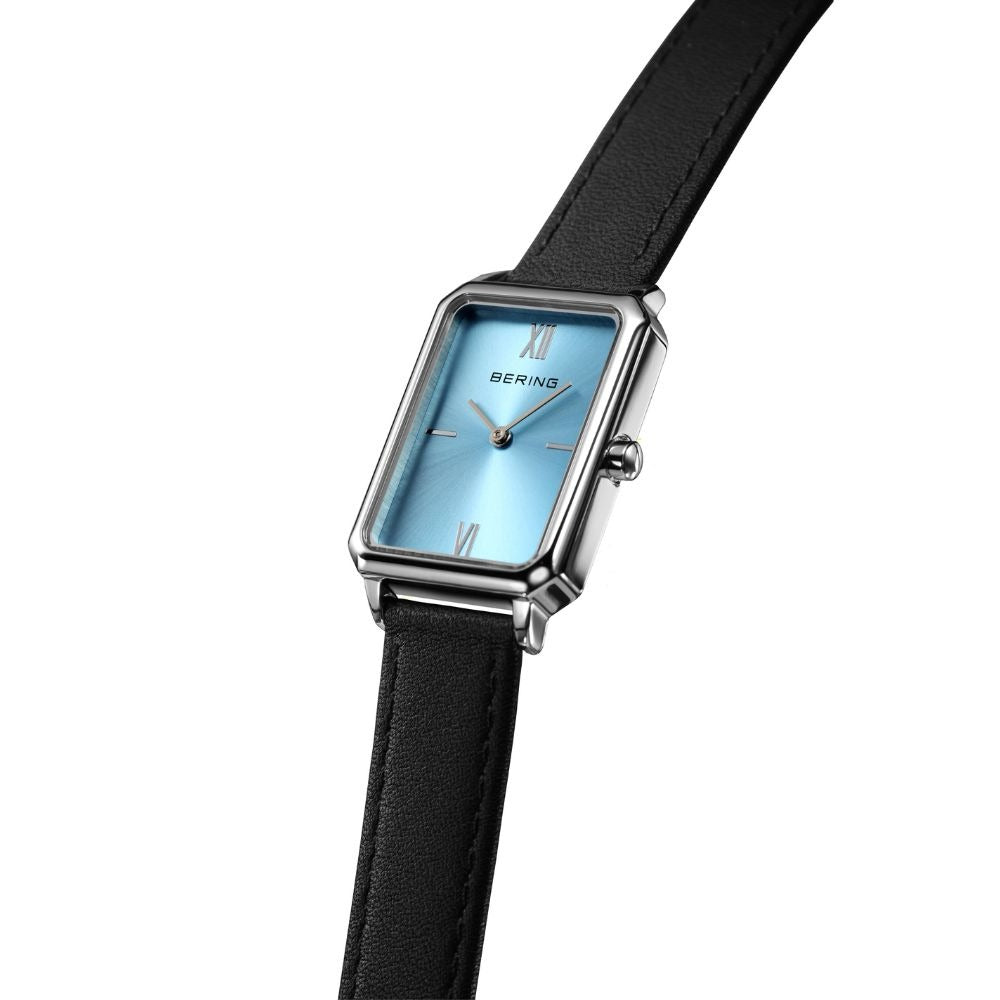 ベーリング BERING 腕時計 レディース クラシック レクタングル レザー アイスブルー Ladies Unisex Classic Rectangle Leather 17423-408