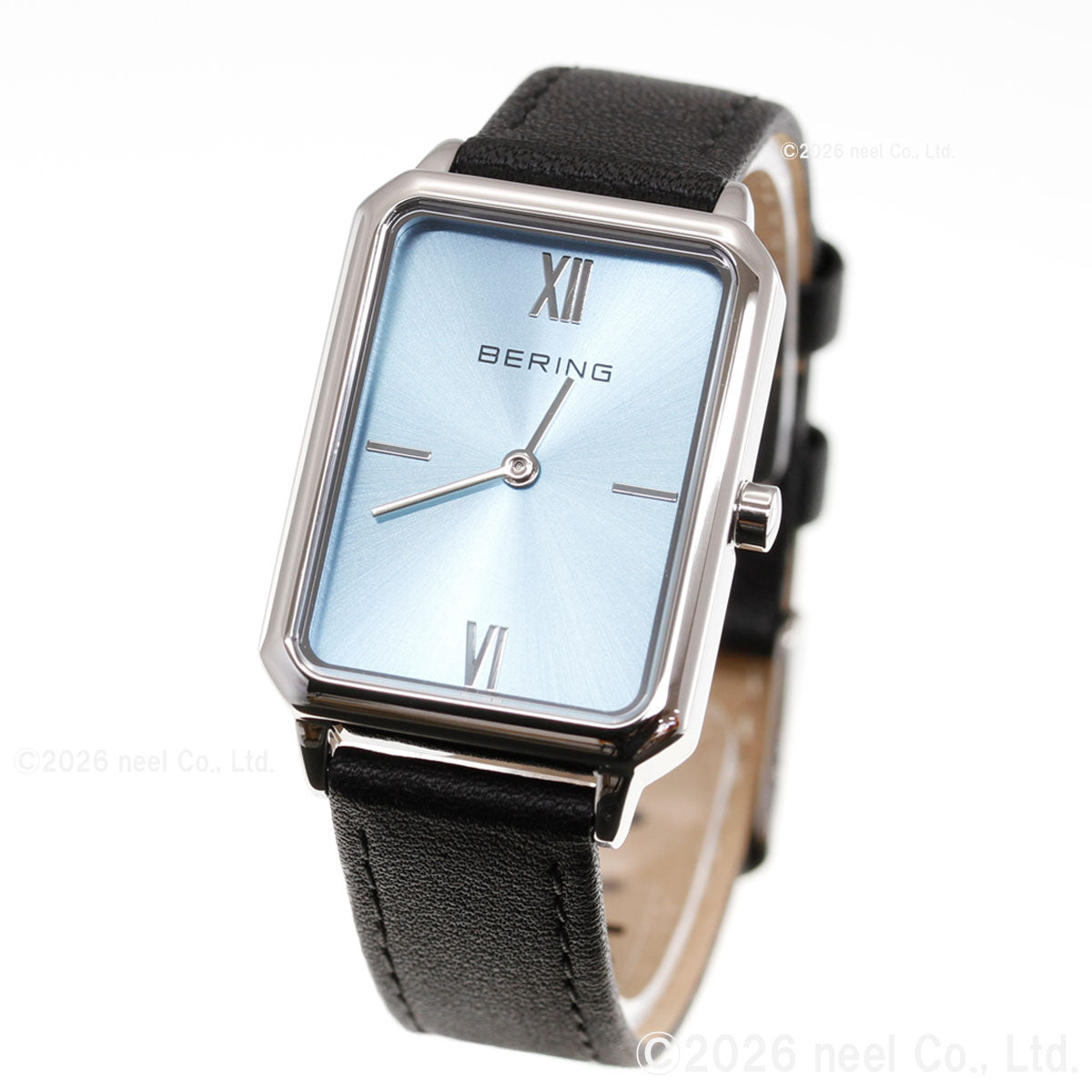 ベーリング BERING 腕時計 レディース クラシック レクタングル レザー アイスブルー Ladies Unisex Classic Rectangle Leather 17423-408