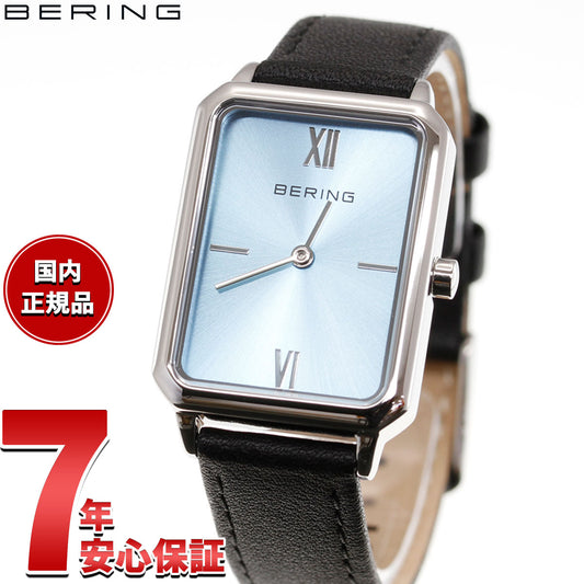 ベーリング BERING 腕時計 レディース クラシック レクタングル レザー アイスブルー Ladies Unisex Classic Rectangle Leather 17423-408