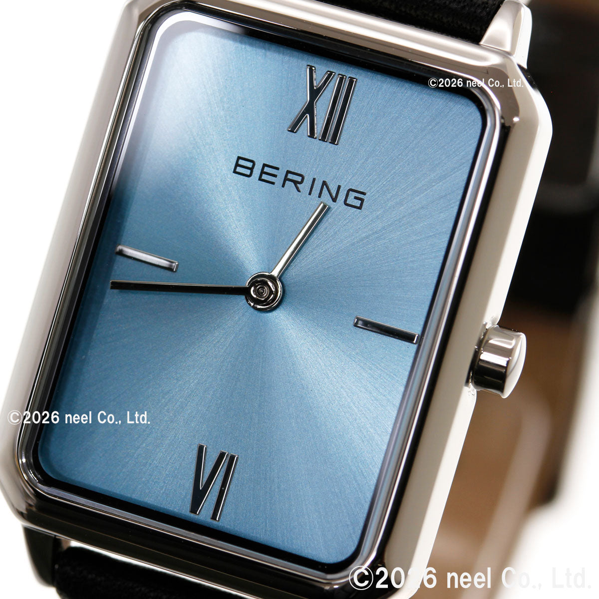 ベーリング BERING 腕時計 レディース クラシック レクタングル レザー アイスブルー Ladies Unisex Classic Rectangle Leather 17423-408