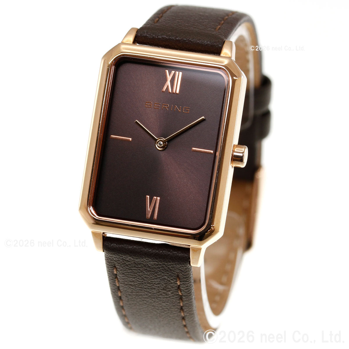 ベーリング BERING 腕時計 レディース クラシック レクタングル レザー ブラウン Ladies Unisex Classic Rectangle Leather 17423-565