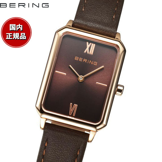ベーリング BERING 腕時計 レディース クラシック レクタングル レザー ブラウン Ladies Unisex Classic Rectangle Leather 17423-565【2025 新作】