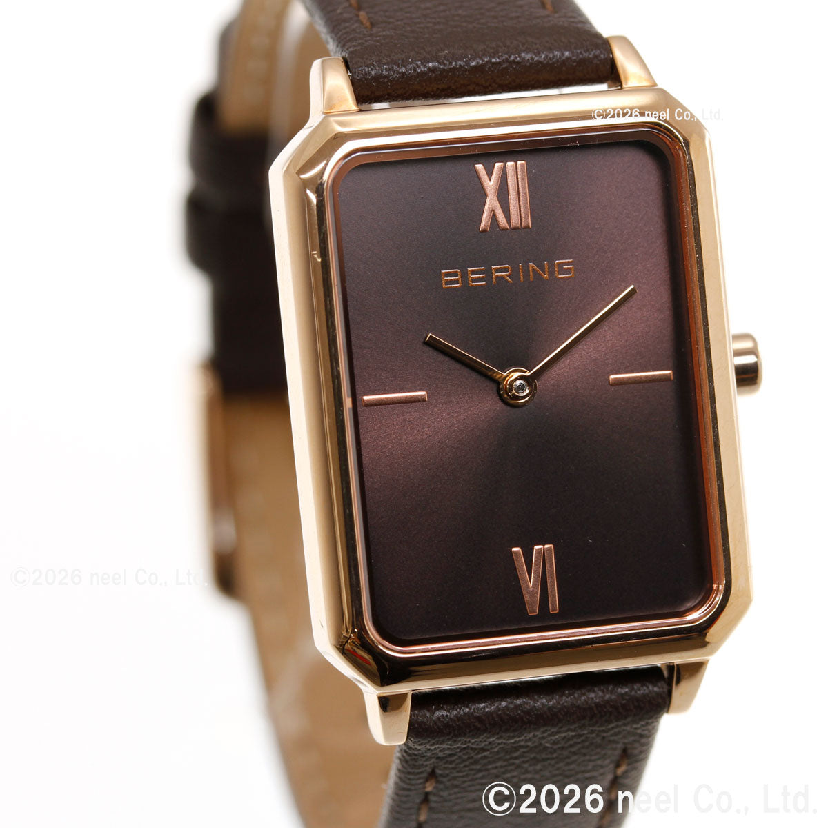 ベーリング BERING 腕時計 レディース クラシック レクタングル レザー ブラウン Ladies Unisex Classic Rectangle Leather 17423-565