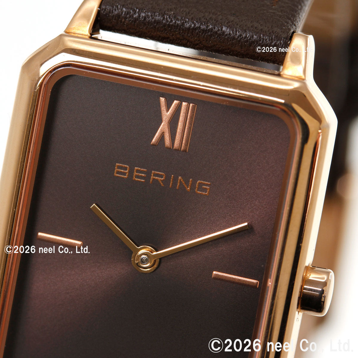 ベーリング BERING 腕時計 レディース クラシック レクタングル レザー ブラウン Ladies Unisex Classic Rectangle Leather 17423-565