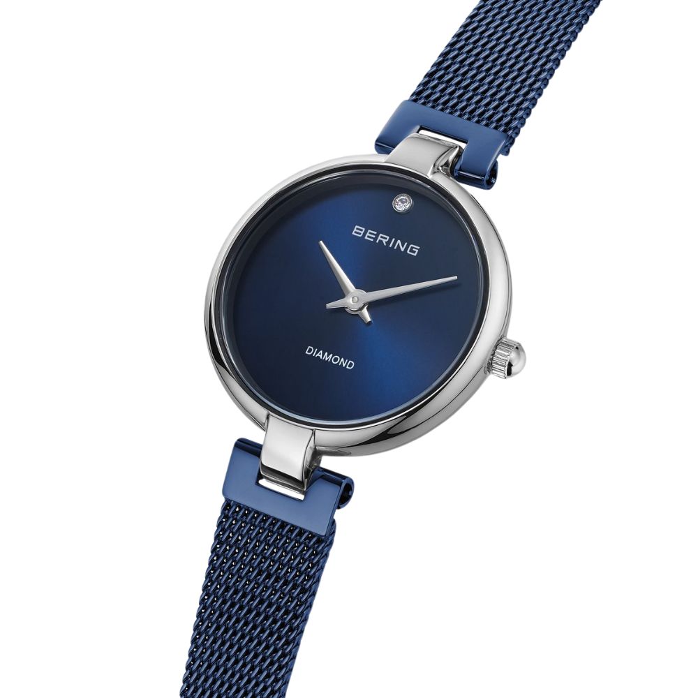 ベーリング BERING 腕時計 レディース クラシック ダイヤモンド ブルー Ladies Watch Classic Diamond Blue 17724-307【2026 新作】