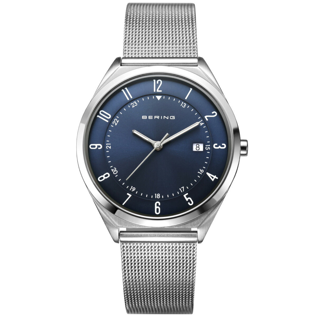 ベーリング BERING 腕時計 メンズ レディース ウルトラスリム メッシュベルト ブルー×シルバー Mens Unisex Ultra Slim 18738-007【2026 新作】