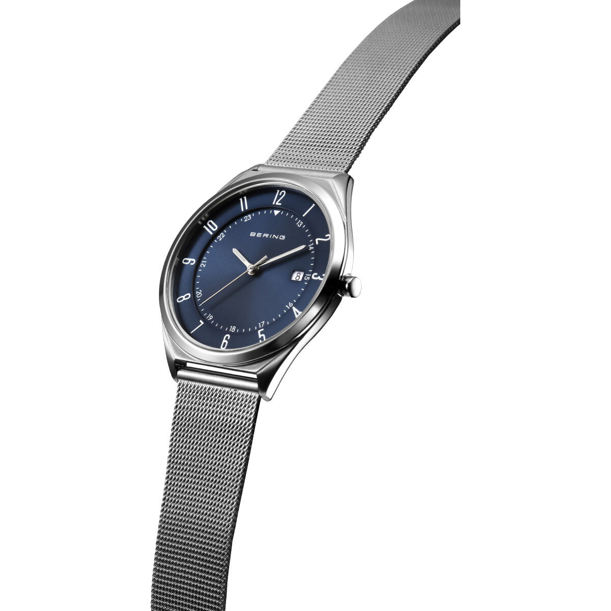 ベーリング BERING 腕時計 メンズ レディース ウルトラスリム メッシュベルト ブルー×シルバー Mens Unisex Ultra Slim 18738-007【2026 新作】