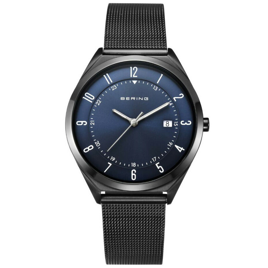 ベーリング BERING 腕時計 メンズ ウルトラスリム メッシュベルト ブルー×ブラック Mens Unisex Ultra Slim 18738-227【2025 新作】