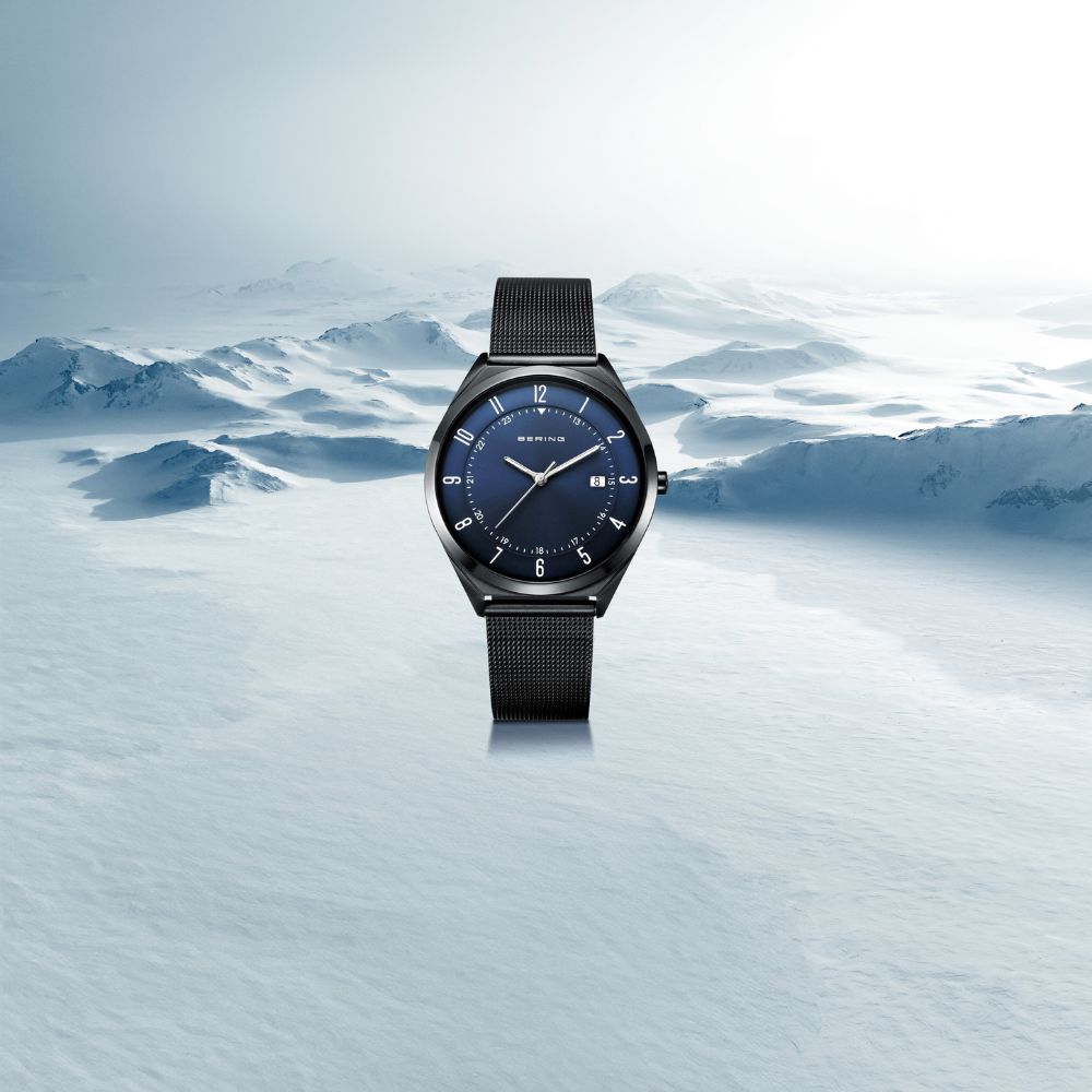 ベーリング BERING 腕時計 メンズ ウルトラスリム メッシュベルト ブルー×ブラック Mens Unisex Ultra Slim 18738-227【2025 新作】