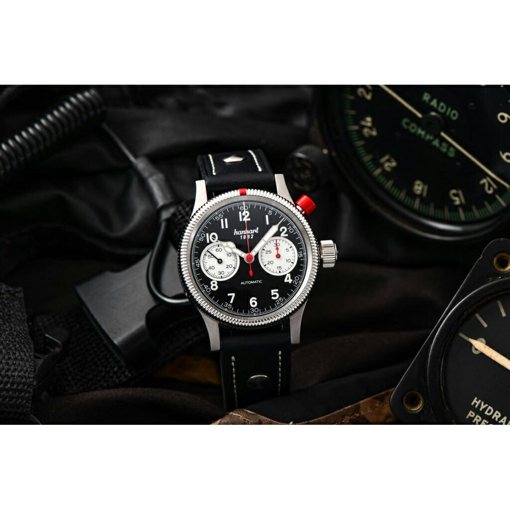 ハンハルト hanhart 腕時計 メンズ パイオニア マークワン パンダ PIONEER Mk I Panda 自動巻き 1H714.211-7010-UB