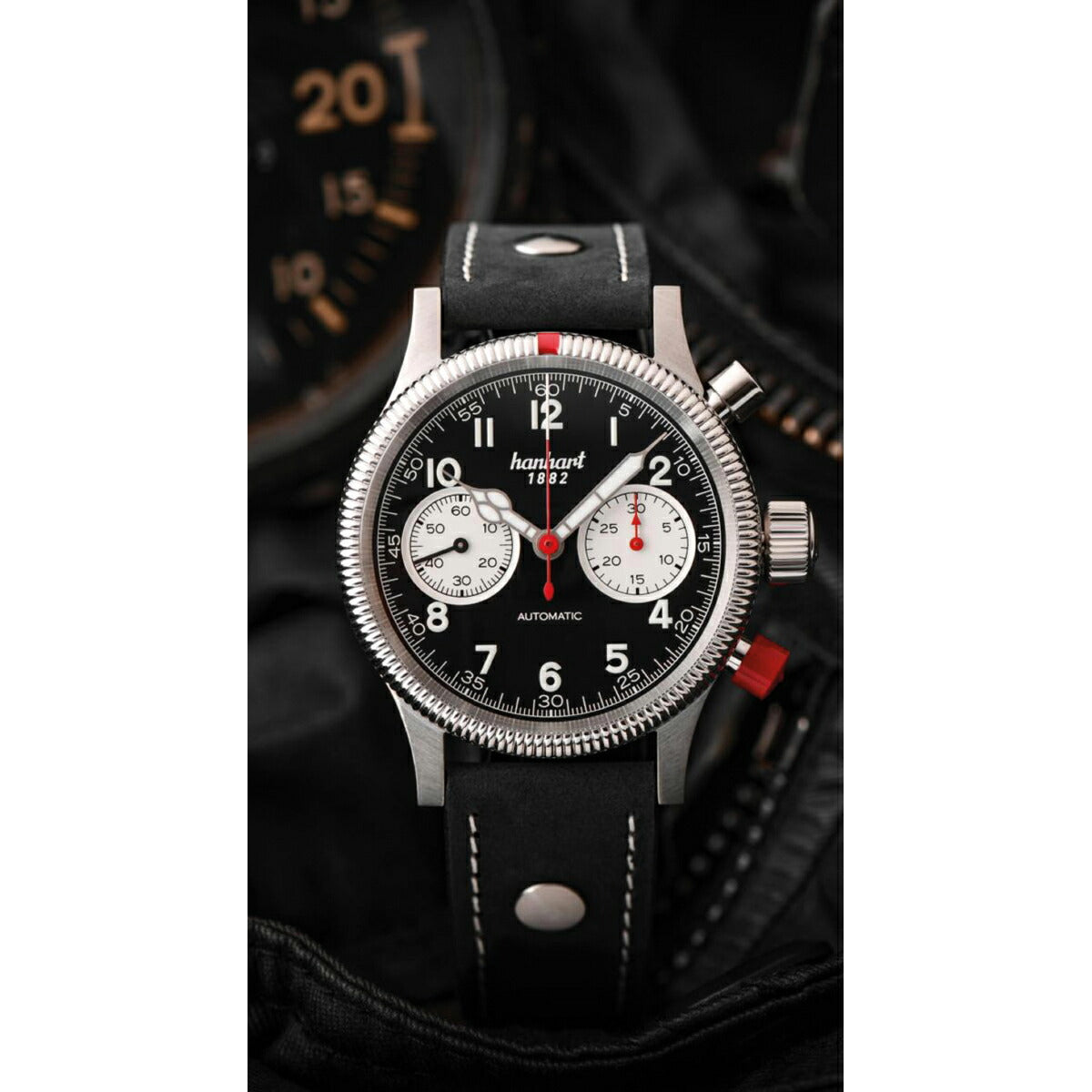 ハンハルト hanhart 腕時計 メンズ パイオニア マークツー リバースパンダ PIONEER Mk II Reverse Panda 自動巻き 1H716.211-0010-UB