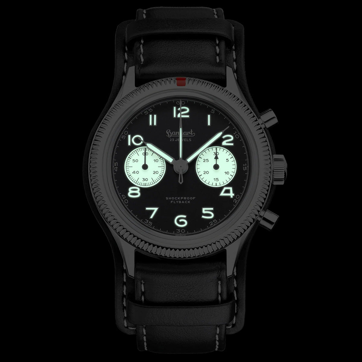 ハンハルト hanhart 腕時計 メンズ パイオニア 417ES フライバック リバース パンダ 42 PIONEER 417ES Flyback Reverse Panda 42 手巻き 1H721.211-7010