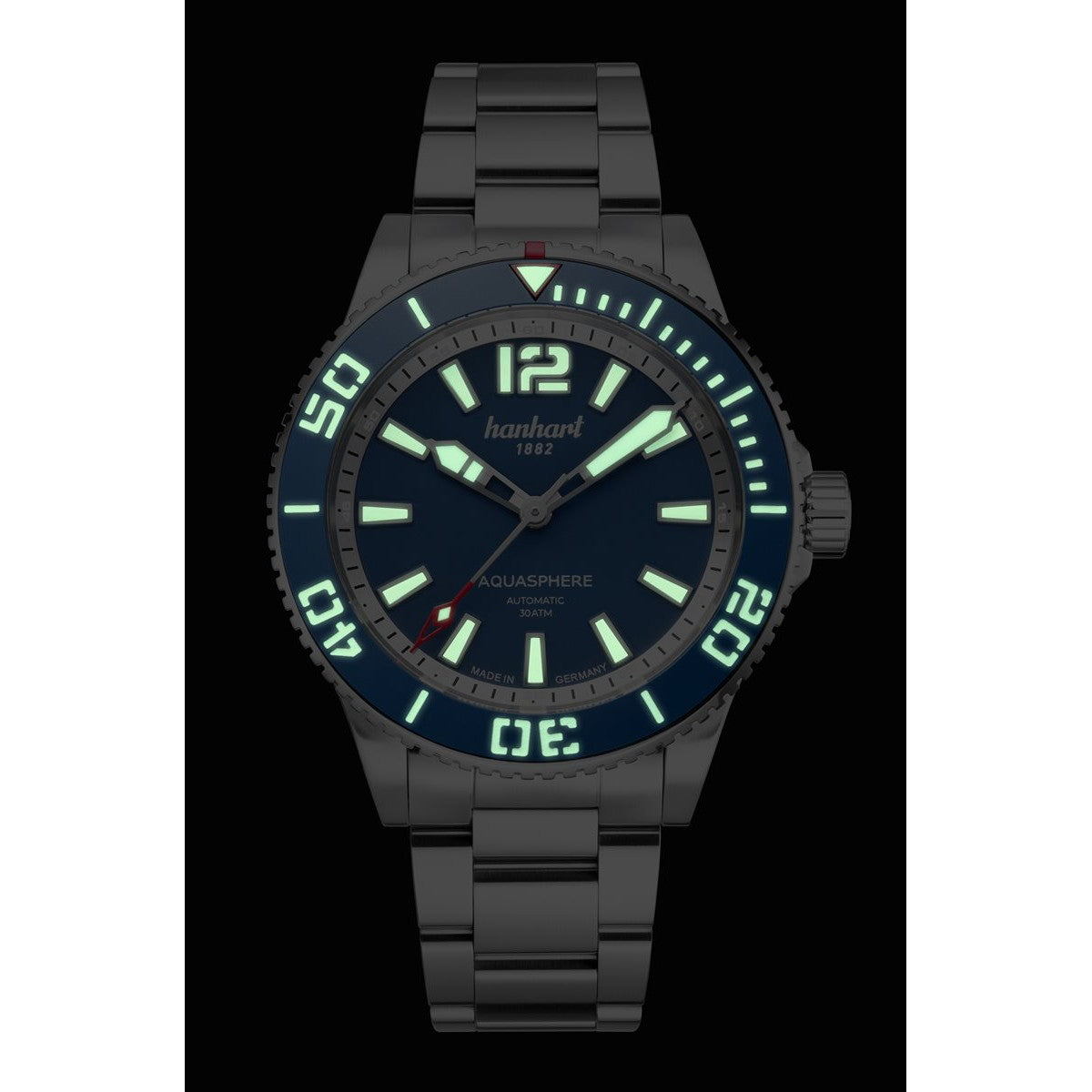 ハンハルト hanhart 腕時計 メンズ アクアスフィア フリーフォール AQUASPHERE FREEFALL ブルー 自動巻き 1H772.270-6428