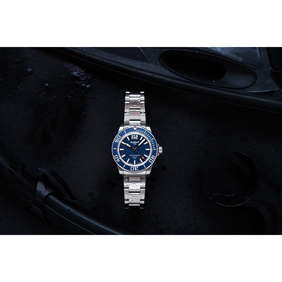 ハンハルト hanhart 腕時計 メンズ アクアスフィア フリーフォール AQUASPHERE FREEFALL ブルー 自動巻き 1H772.270-6428