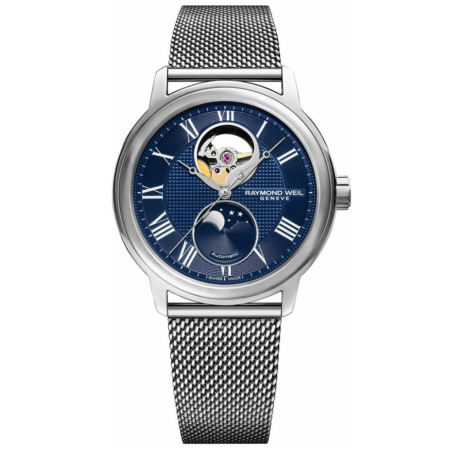 レイモンド ウェイル RAYMOND WEIL マエストロ MAESTRO 腕時計 メンズ 自動巻き ムーンフェイズ オープンワーク 2240M-ST-J0508【60回分割手数料無料！】