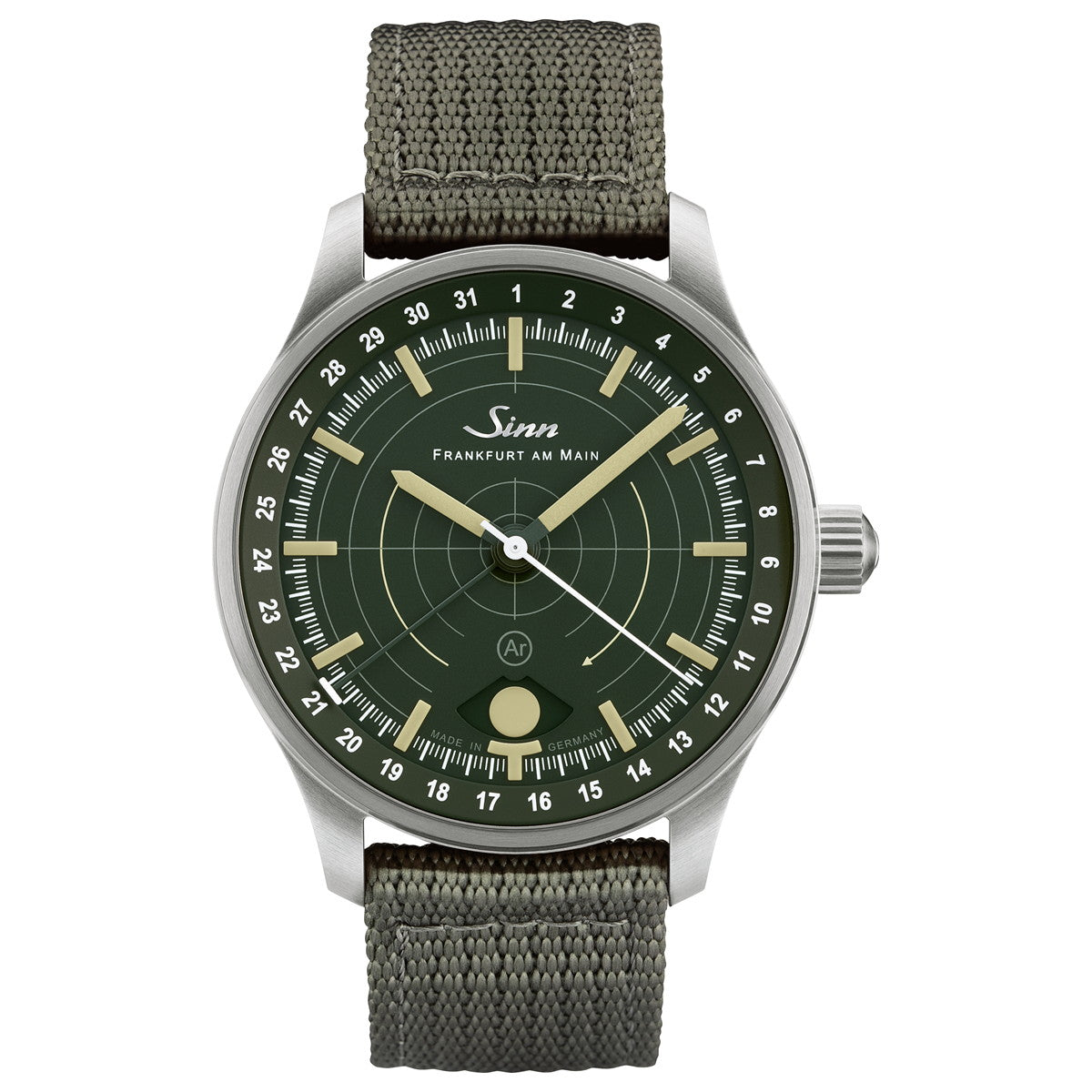 Sinn ジン 308 Hunting Watch 自動巻き 腕時計 メンズ Instrument Watches インストゥルメント ウォッチ テキスタイルストラップ オリーブグレー ドイツ製